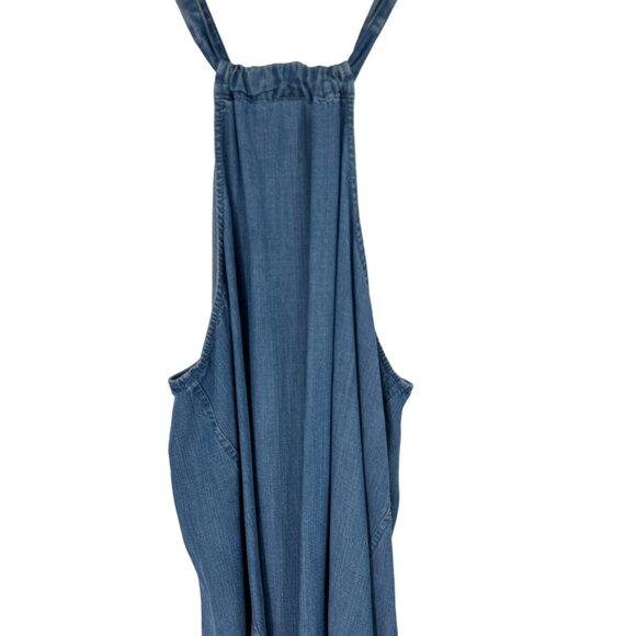 Zenana Womens Blue Denim Sleeveless tunic top blouse size large Tie back - Picture 4 of 8